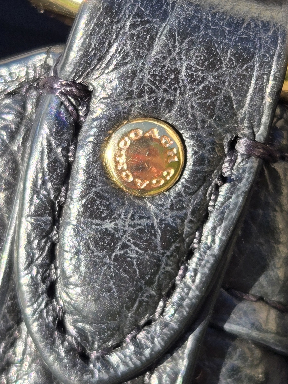 Coach Black Pebbled Leather Hobo Bag with Gold Hardware And Hang Tag - Picture 11 of 13